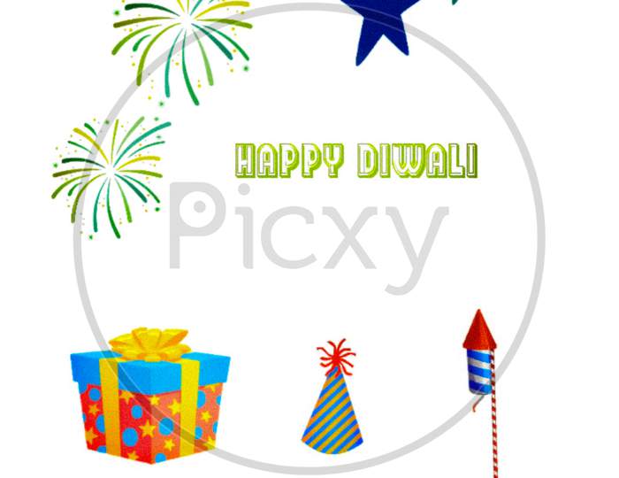happy Diwali gift star text
