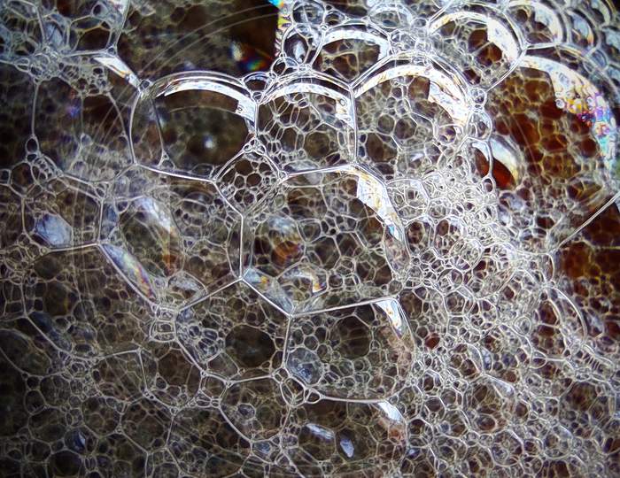 Beautiful design of bubbles, macro photo