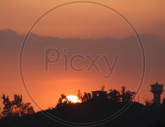 Beautiful sunset at dawn captured in coorg