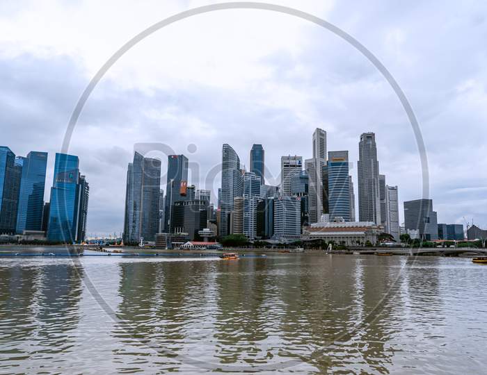 Daylight Cityscape, Marine Bay Send, Singapore 2020.