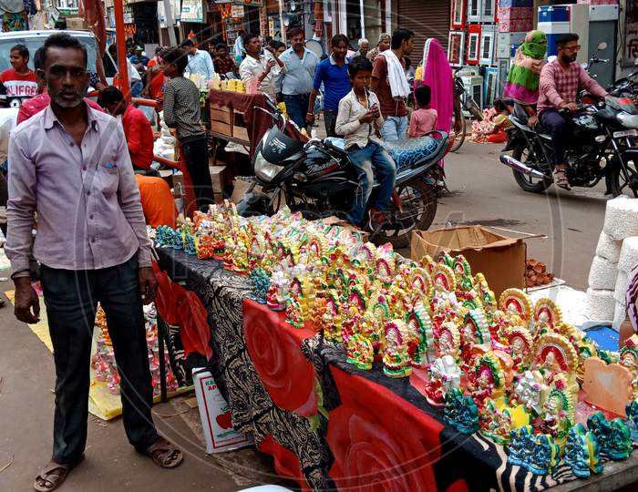 Indian Traditional Diwali Festival Bazaar Store.