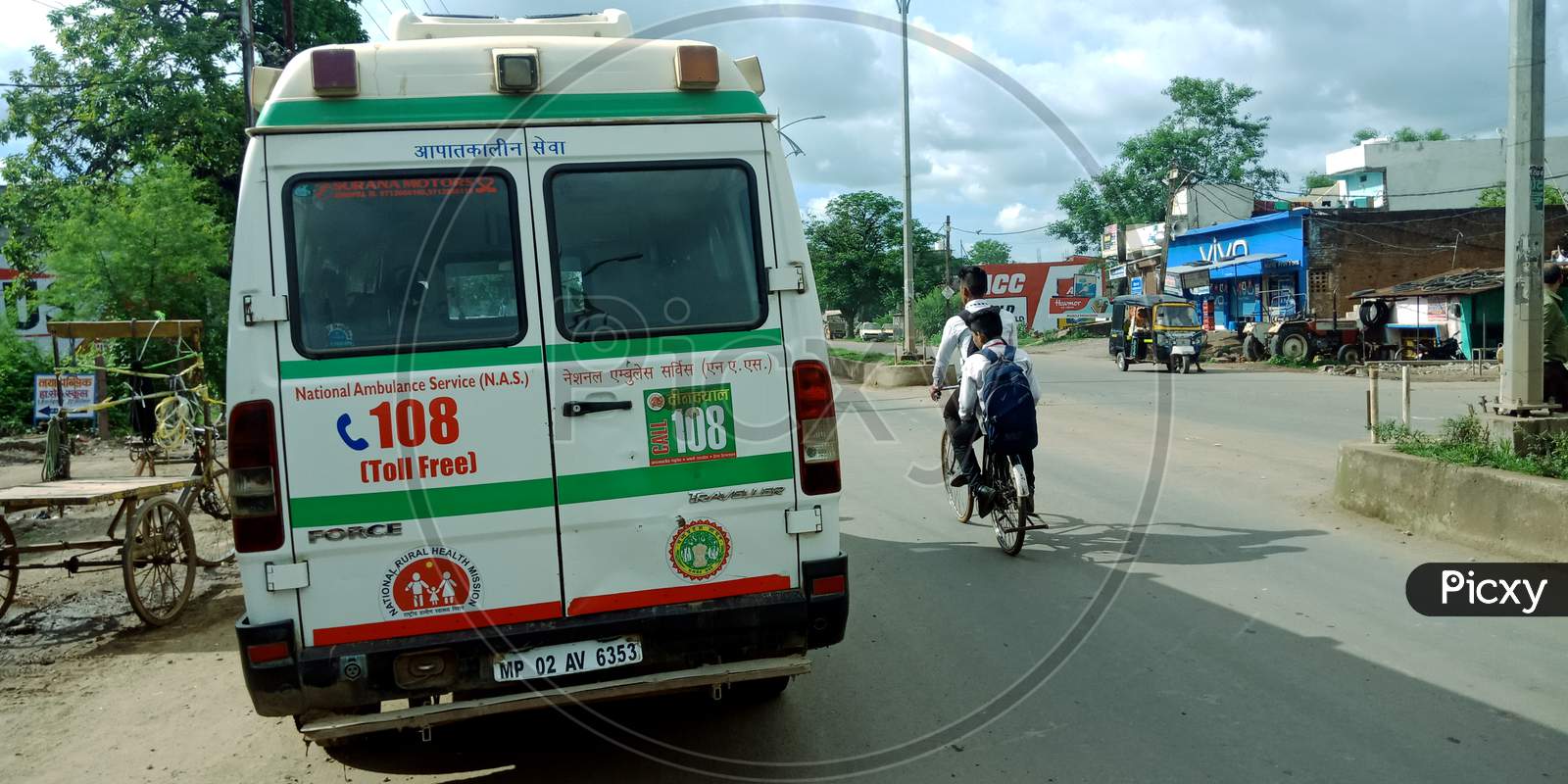 Indian 108 Number Hospital Ambulance Vehicle.
