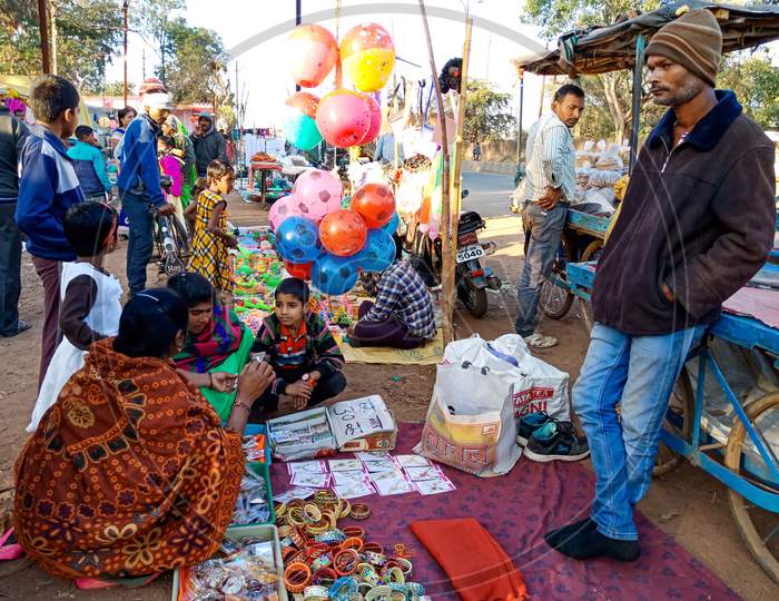 Asian Street Bazaar On Village Fest Event.