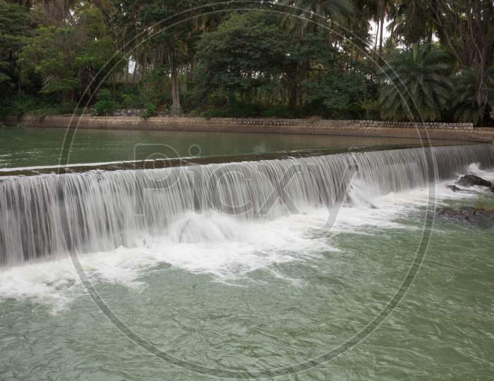 River Cauvery flowing Majestically through the  Man-Made water canal for Irrigation purpose near Mysuru in Karnataka/India.