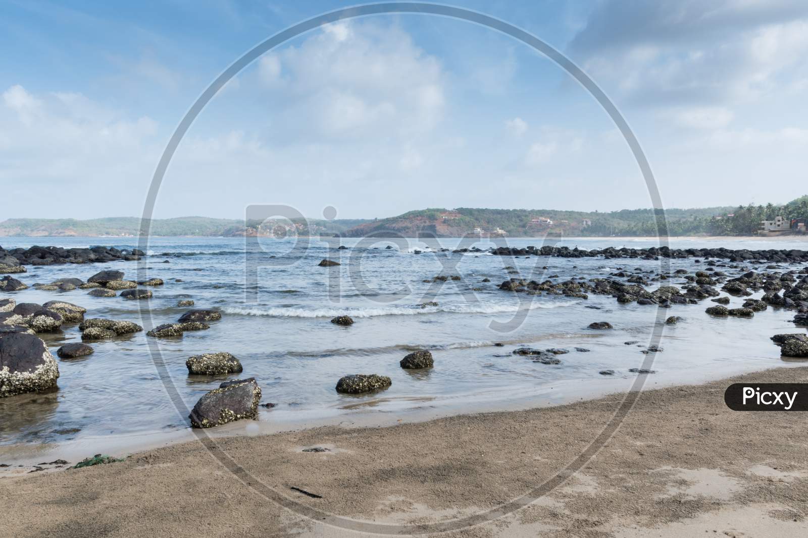 Panoramic View Of Rocky Beach Of Velneshwar In Maharashtra, India