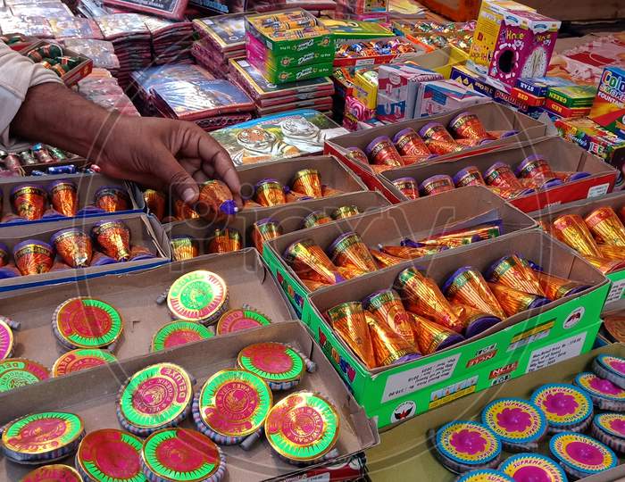 Indian Crackers Store For Diwali Festival Bazaar.
