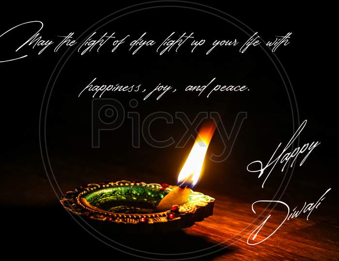 Illustration of happy Diwali wish message