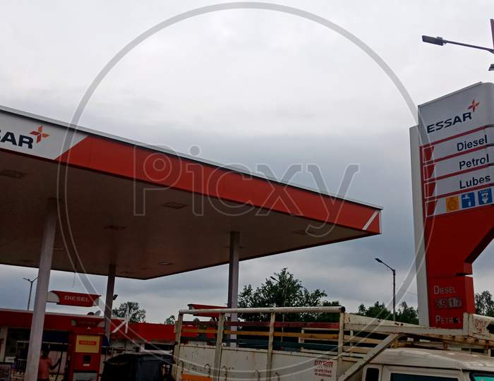 Asian Petrol Station Oil Filling Center.