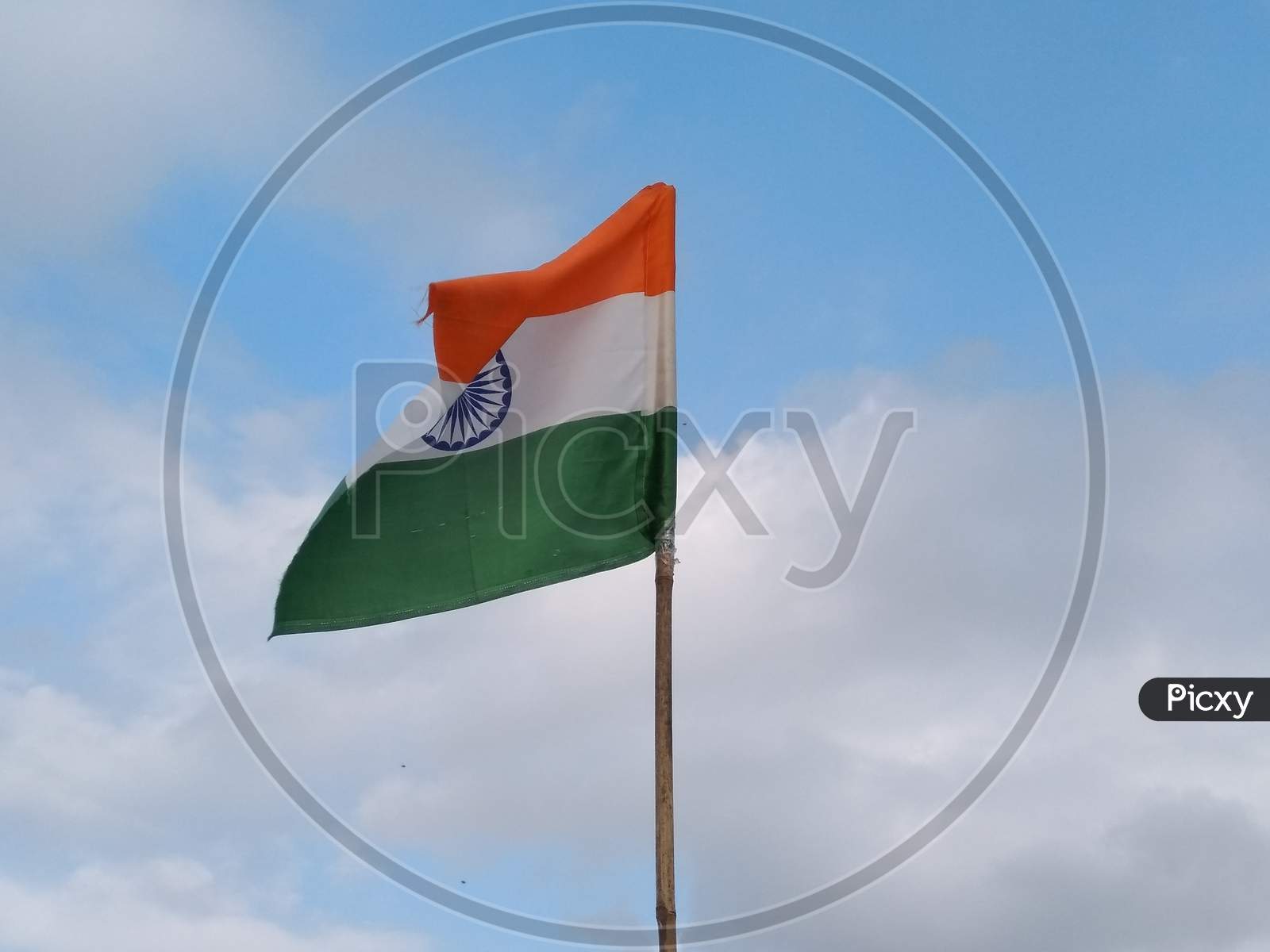 A picture of national flag with selective focus