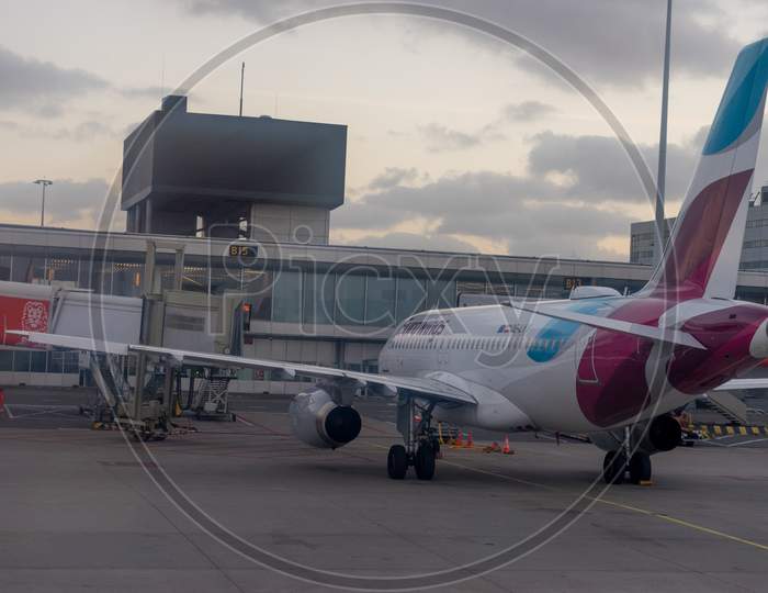 Amsterdam, Schiphol - 22 June 2018: Eurowings Plane At The Schiphol Airport