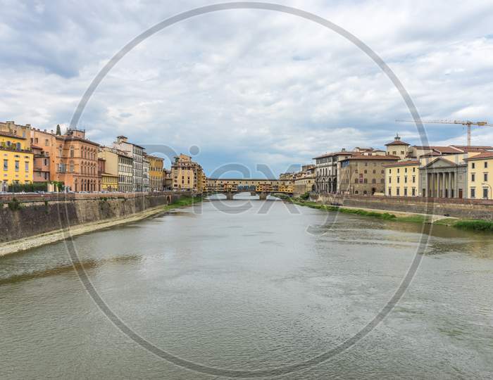 The Ponte Vecchio Over The Arno River In Florence, Italy