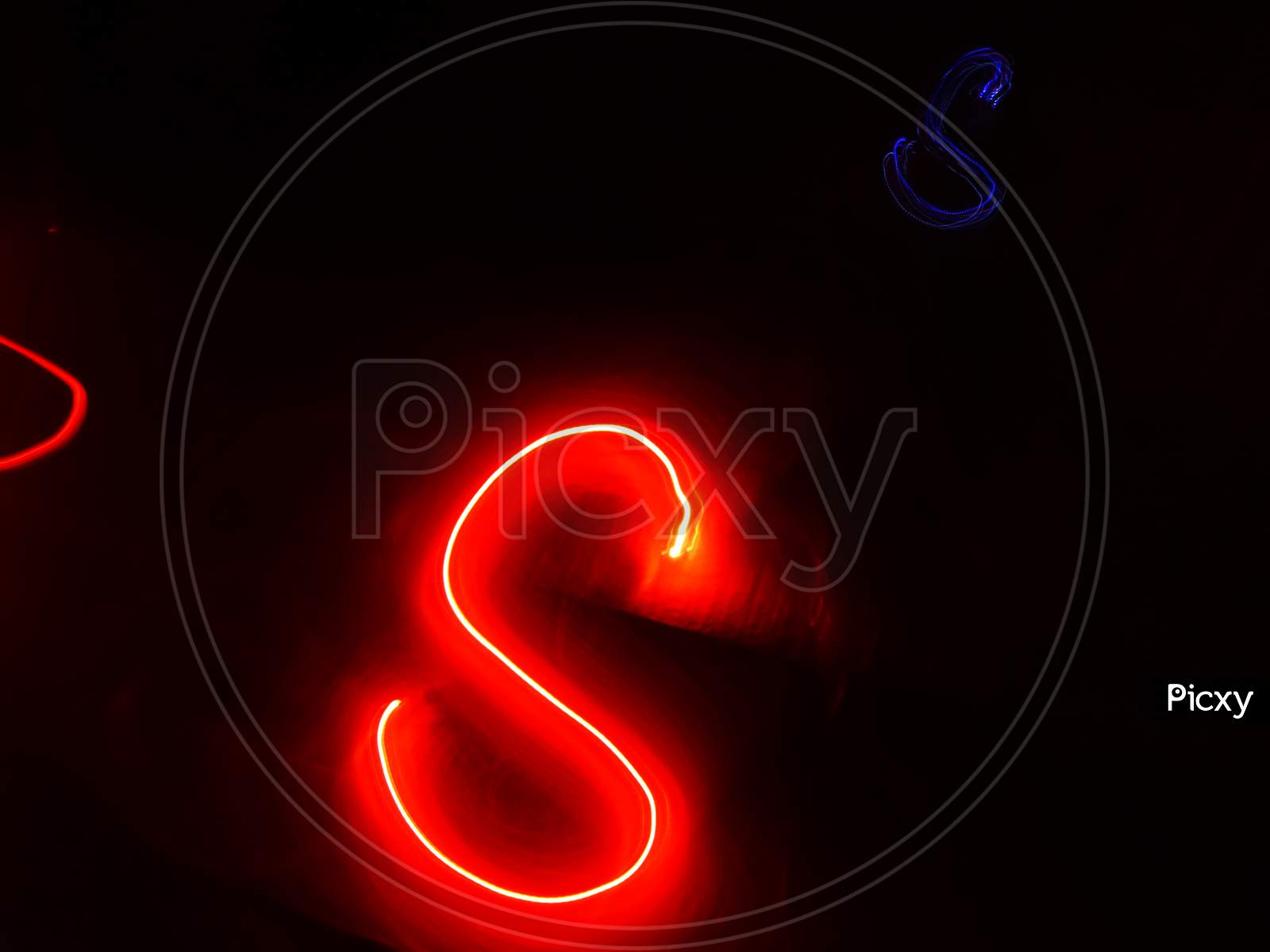 3d illustartion of neon light of alphabet s with black background wallpaper