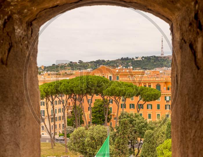 Rome, Italy - 23 June 2018: Cityscape Of Rome Viewed From  Castel Sant Angelo, Mausoleum Of Hadrian