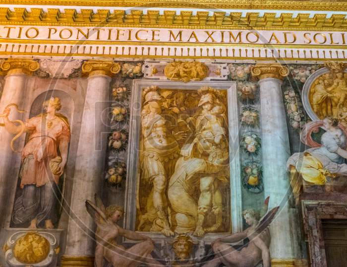 Rome, Italy - 23 June 2018: Interiors Of The Castel Sant Angelo, Mausoleum Of Hadrian In Rome, Italy