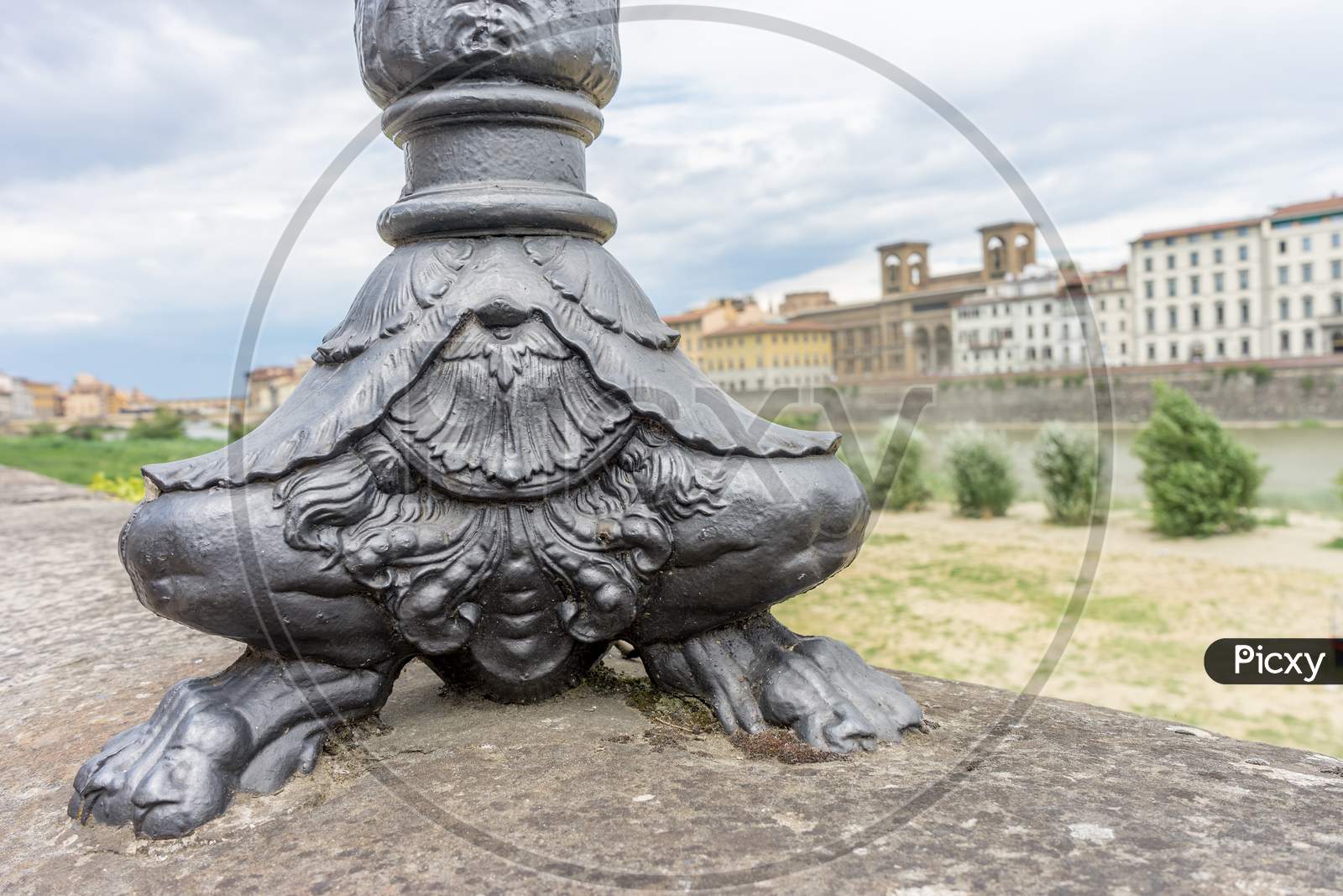 Italy,Florence, Ponte Vecchio Lamp Post Base