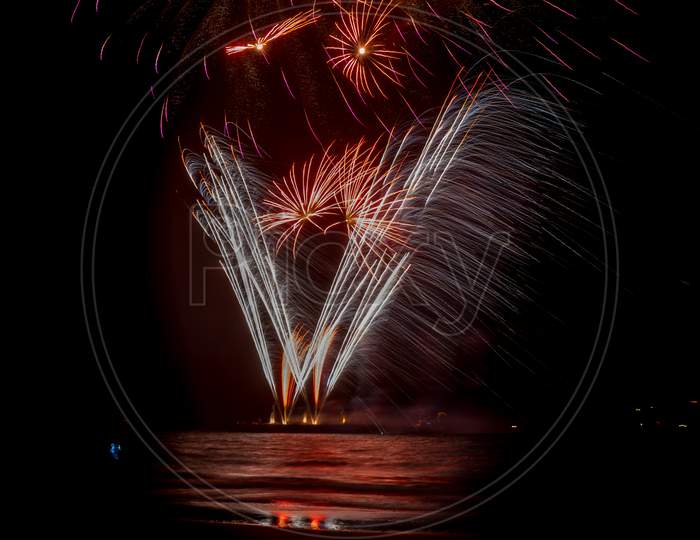 Annual Summer Fireworks Event At Scheveningen Beach In Den Haag On 17Th August By Japan