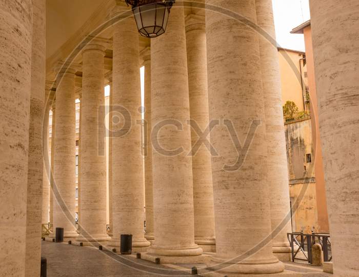 Vatican City, Italy - 23 June 2018: Colonnades Of St. Peter'S Square In Vatican City