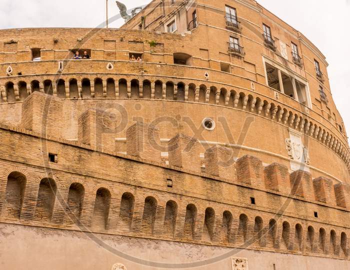 Rome, Italy - 23 June 2018:The Castel Sant Angelo, Mausoleum Of Hadrian In Rome, Italy