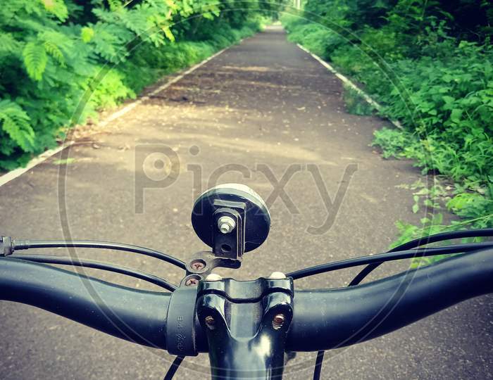 Bicycle ride in lap of nature