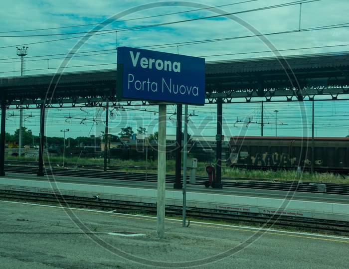 Verona Porta Nuova, Italy - 28 June 2018: The Verona Porta Nuova Railway Station, Italy