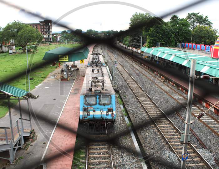 Train on platform