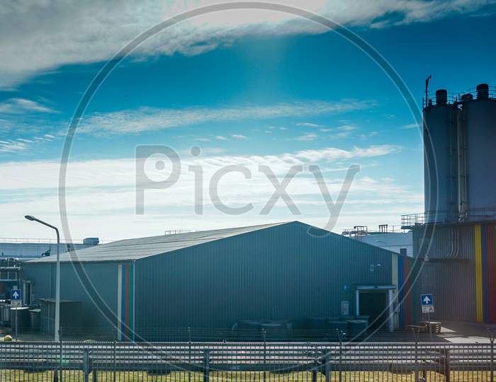 Netherlands, South Holland - 22 July 2018: A Industrial Building In Holland