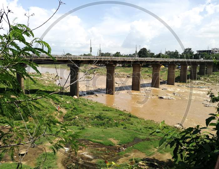 Damodar River over the bridge