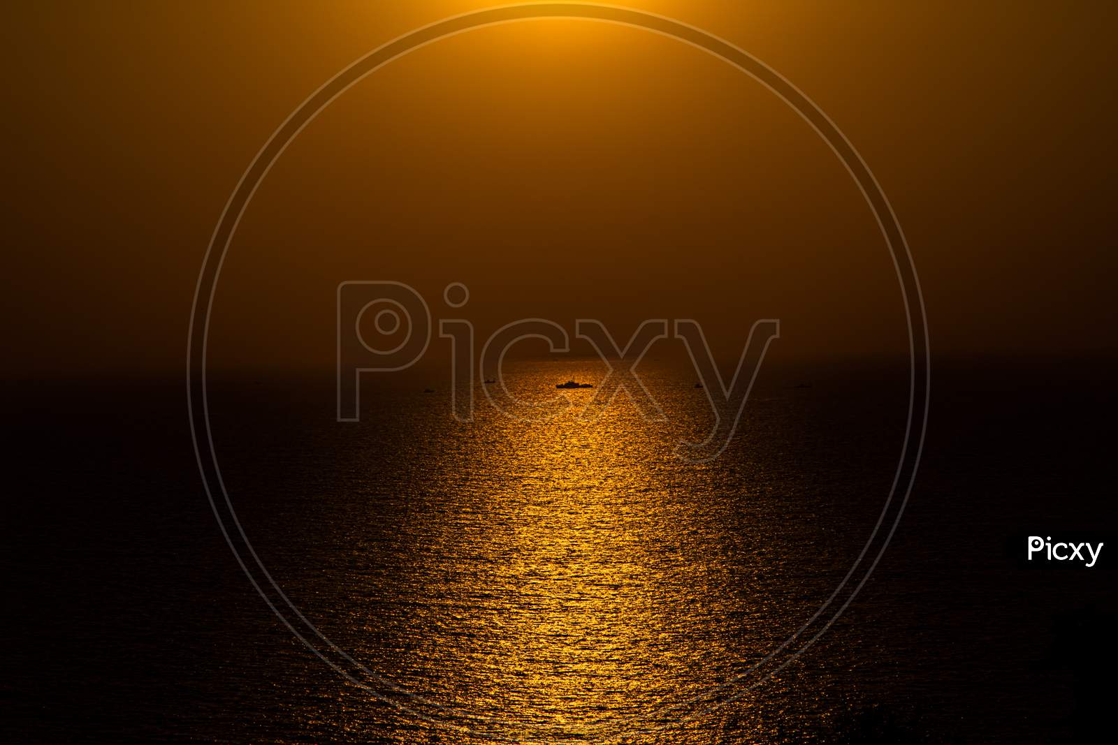 sunset at beach of goa,india