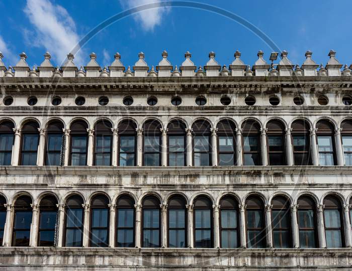 Italy, Venice, Piazza San Marco, Low Angle View Of Building Against Cloudy Sky