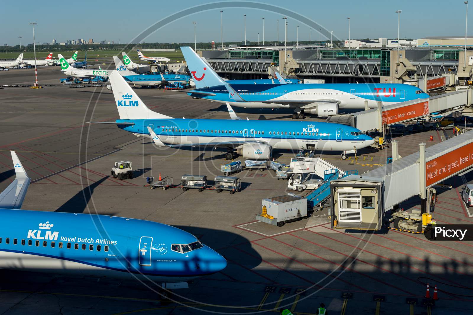 Image Of Netherlands, Amsterdam, Schiphol - 06 May, 2018: Klm Plane At ...