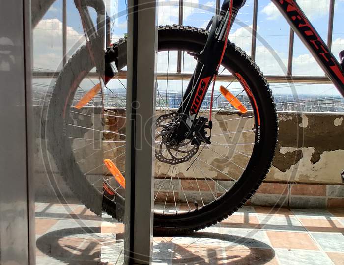 That's my Bicycle, parked on the 11th Floor Balcony