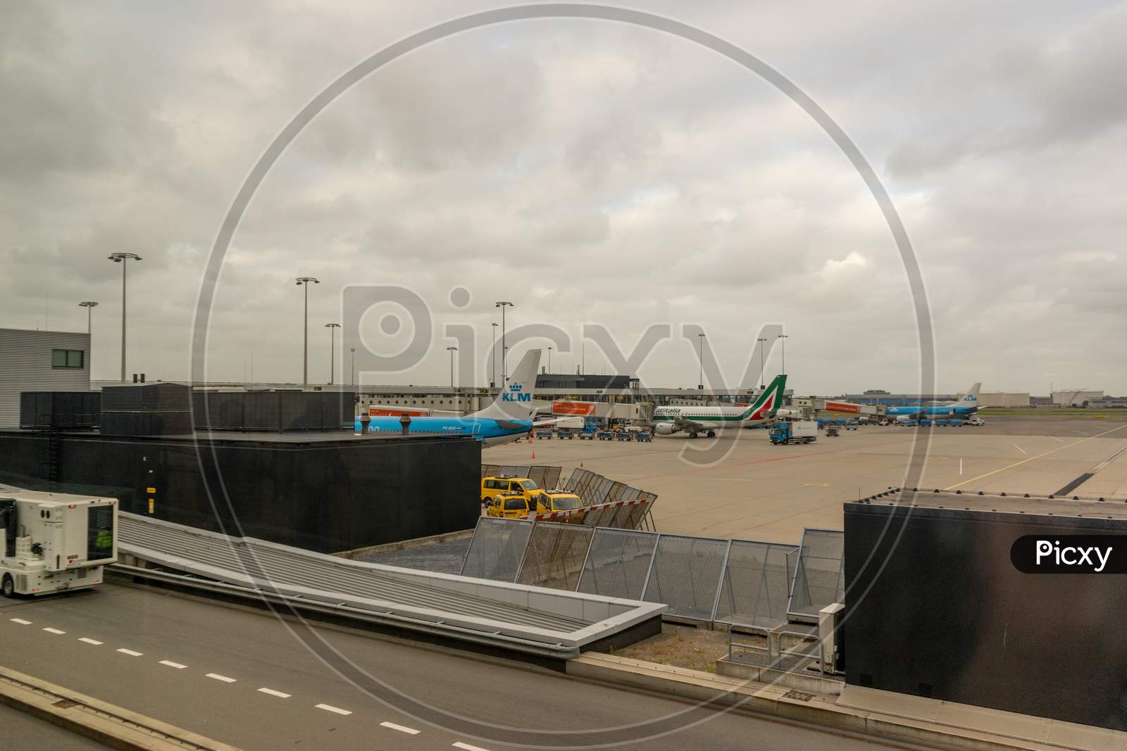 Amsterdam, Schiphol - 22 June 2018: Klm And Alitalia Planes At The Schiphol Airport