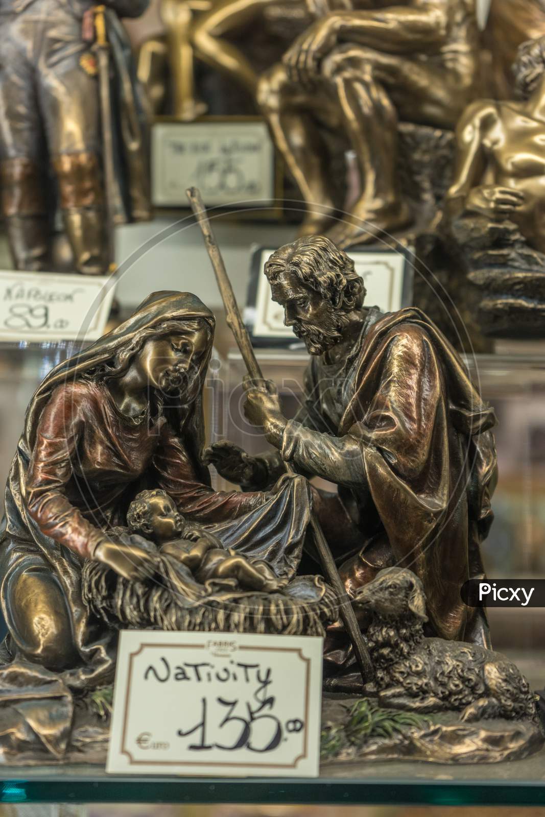 Venice, Italy - 30 June 2018: Nativity Artifacts On Display In A Shop In Venice, Italy