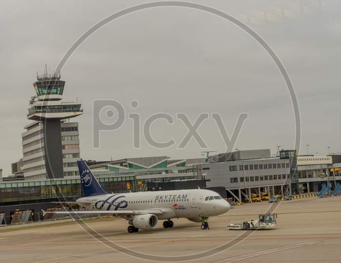 Amsterdam, Schiphol - 22 June 2018: Skyteam Airline Plane At The Schiphol Airport