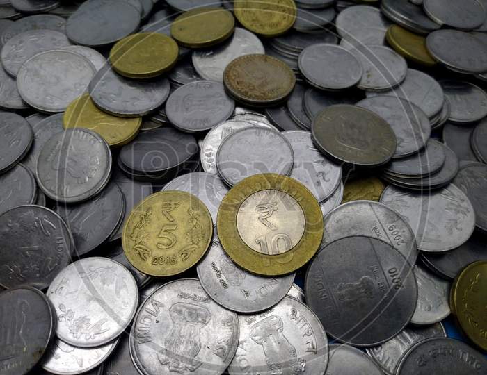 Indian Currency,10,5 Rupee Coins