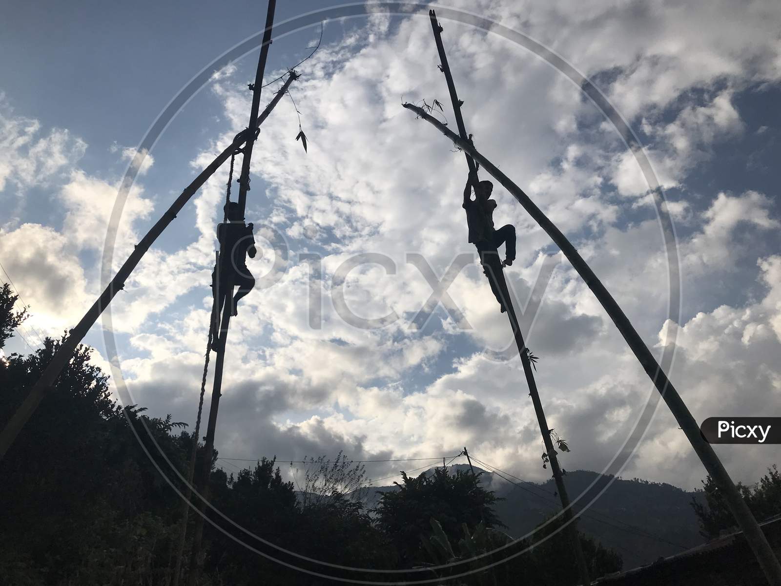 Making of swing on Dussehra(Dashain)