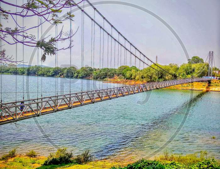 Dhabaleswar hanging bridge, Odisha, India