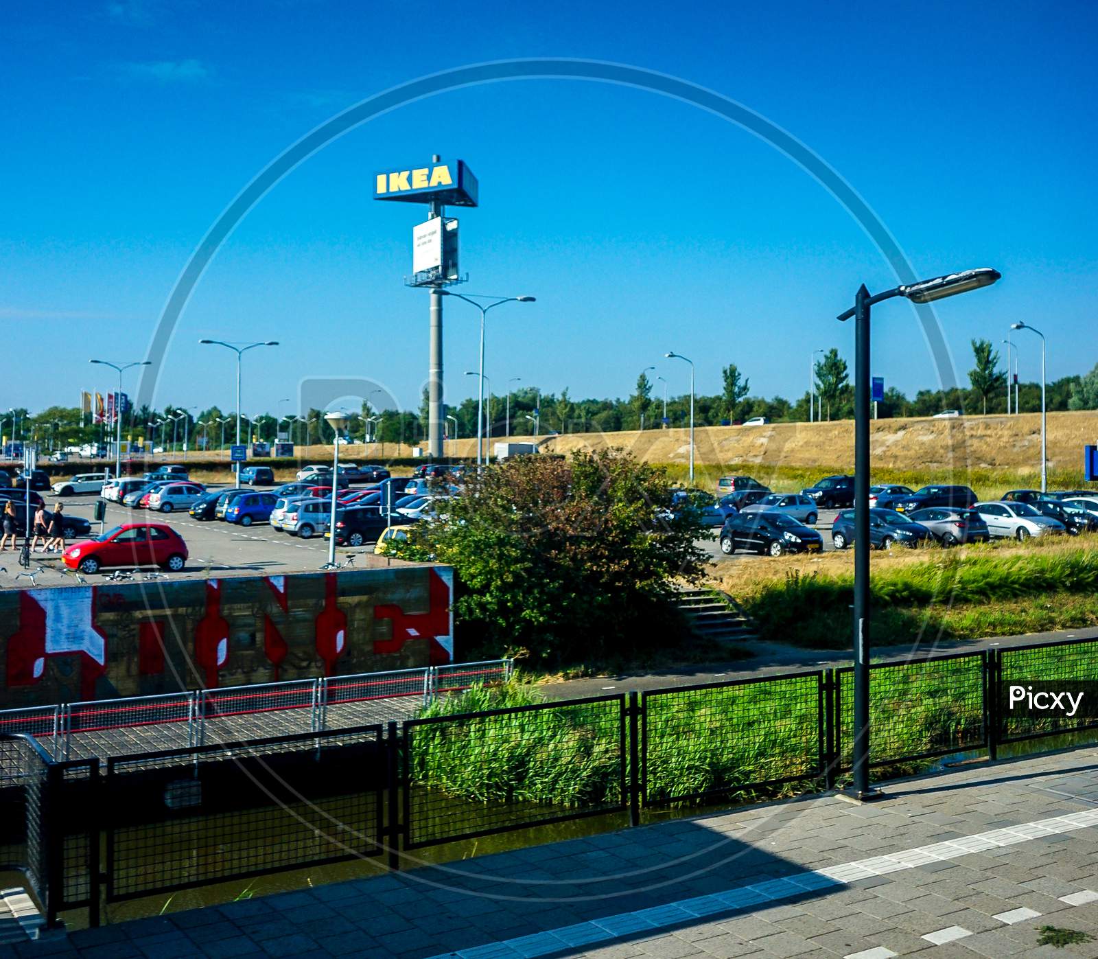 Netherlands, South Holland - 22July 2018: The Ikea Car Park