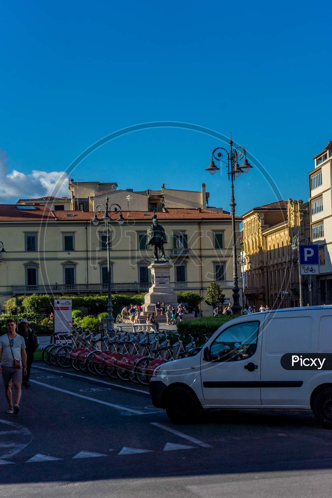 Pisa, Italy - 25 June 2018: Monument To Vittorio Emmnuele In Pisa, Italy