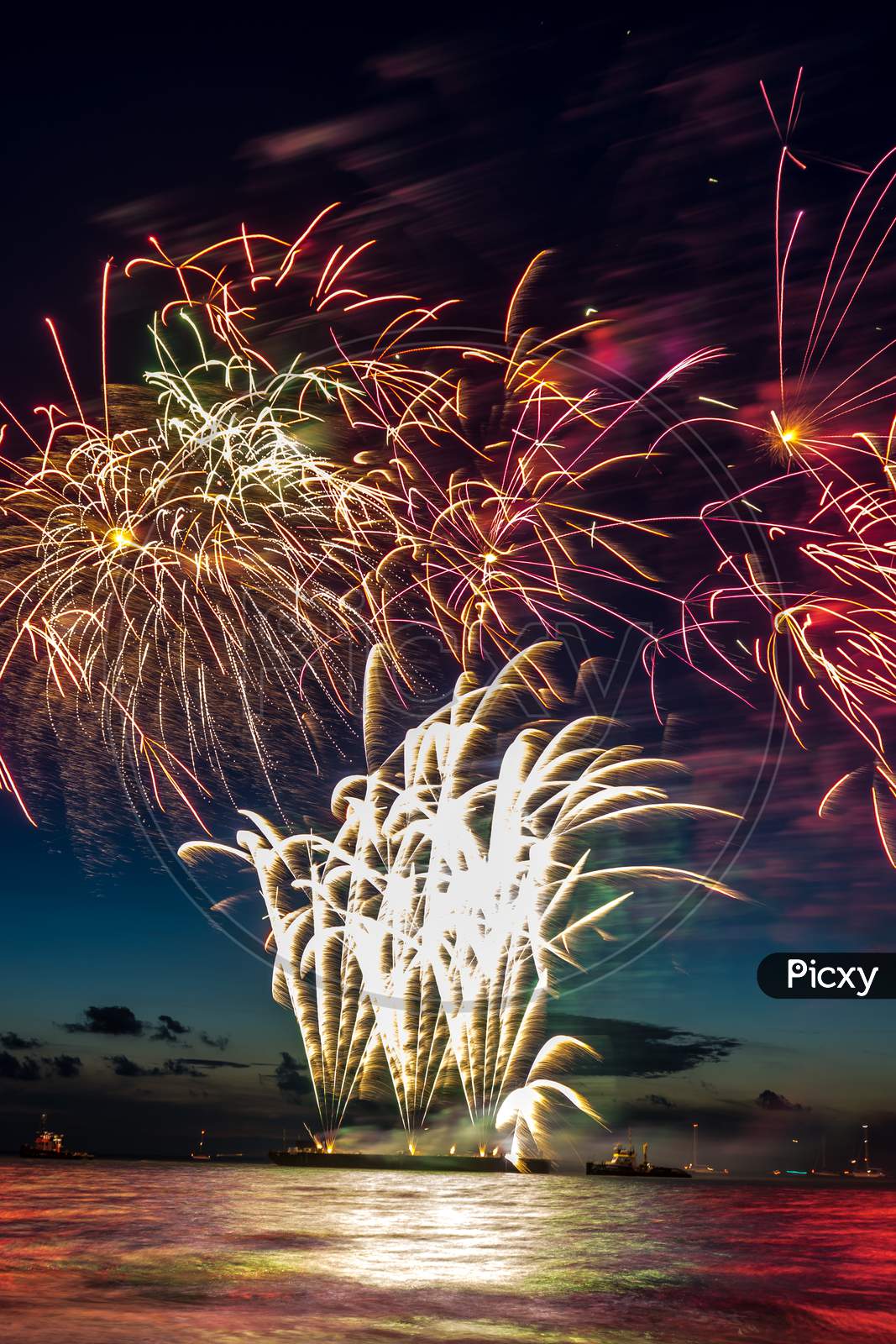 Annual Summer Fireworks Event At Scheveningen Beach In Den Haag On 17Th August By Netherlands