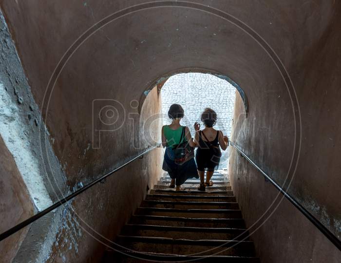 Rome, Italy - 23 June 2018:Entrance To The Castel Sant Angelo, Mausoleum Of Hadrian In Rome, Italy