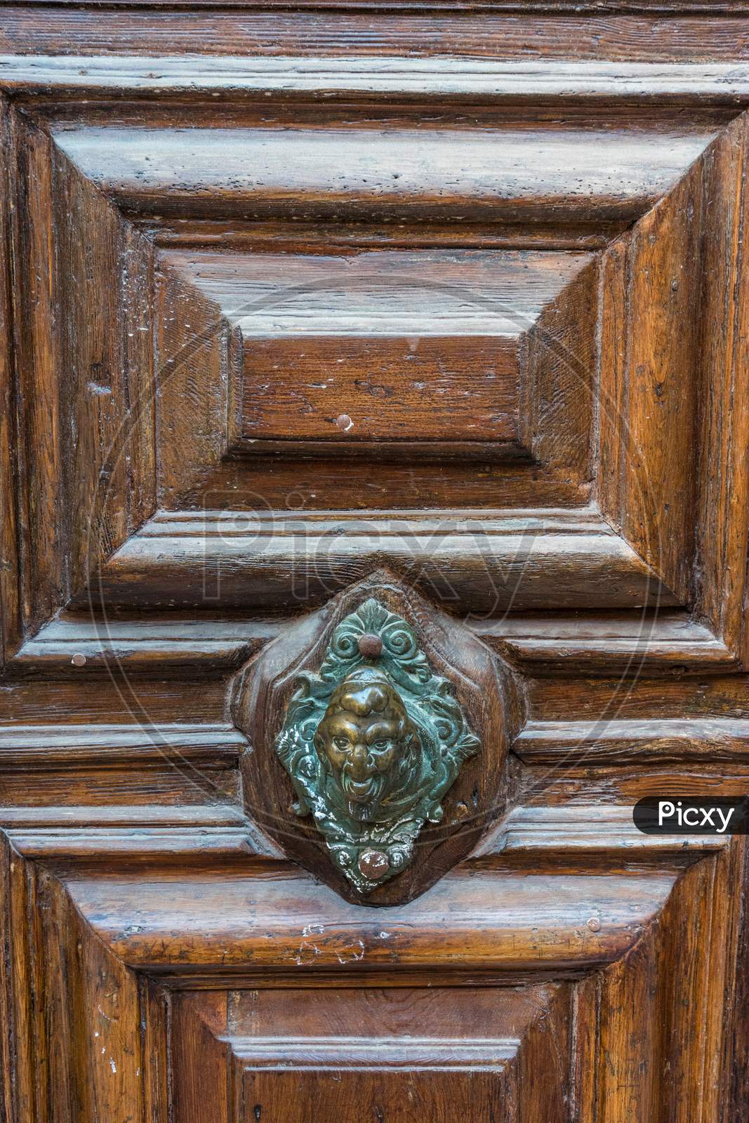 Italy, Venice, Entrance Of Old Wooden Door