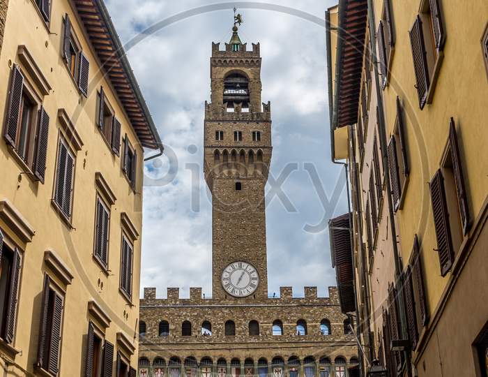 Florence, Italy - 25 June 2018: The Palazzo Vecchio In Florence, Italy