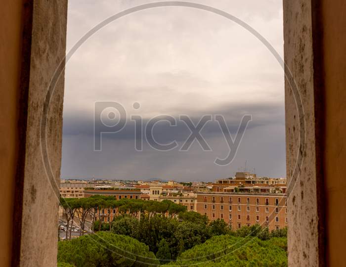Cityscape Of Rome Viewed From  Castel Sant Angelo, Mausoleum Of Hadrian