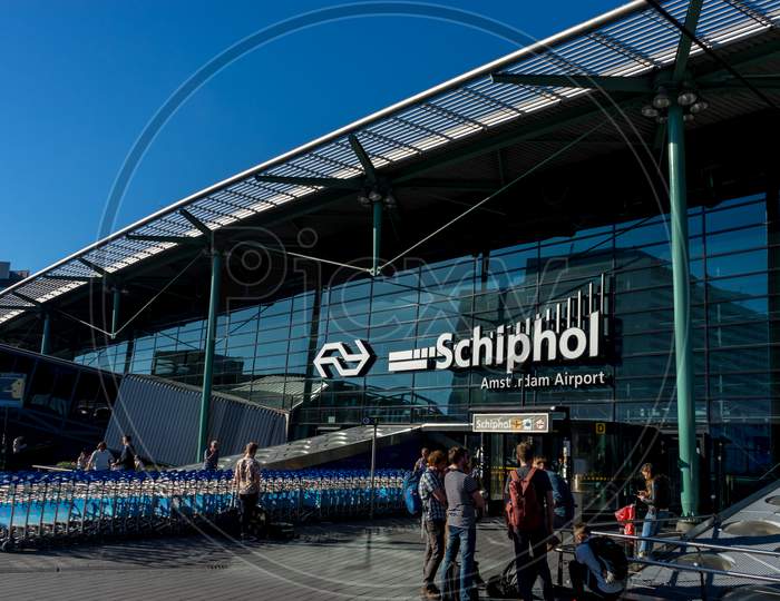 Netherlands, Amsterdam, Schiphol - 06 May, 2018: Entrance Of The Airport.