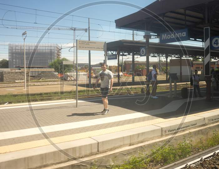 Modena, Italy - 28 June 2018: The Modena Railway Station, Italy