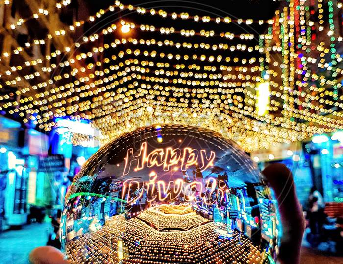 Happy Diwali lights lensball