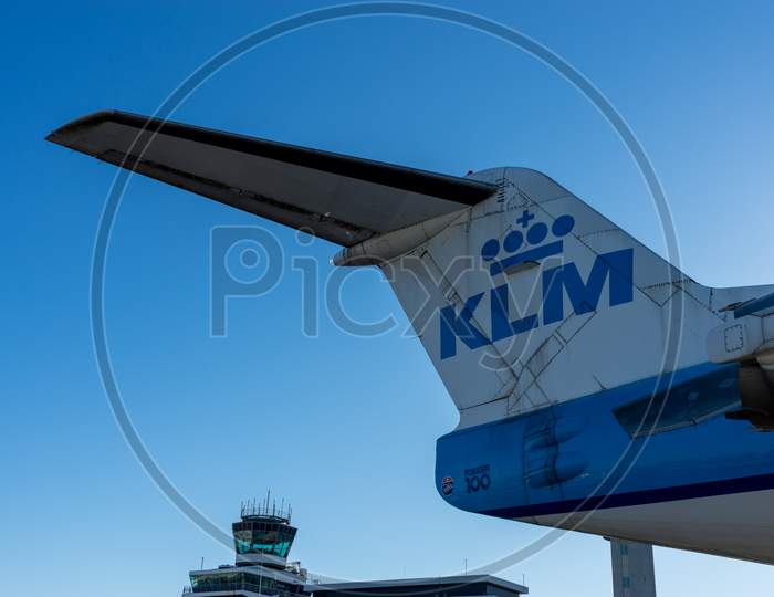 Netherlands, Amsterdam, Schiphol - 06 May, 2018: Klm Planes At Airport. Schiphol Is One Of The Busiest Airport In Europe.