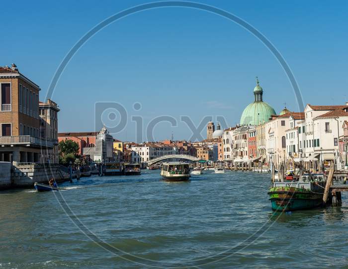 Venice, Italy - 30 June 2018: The Grand Canal In Venice, Italy