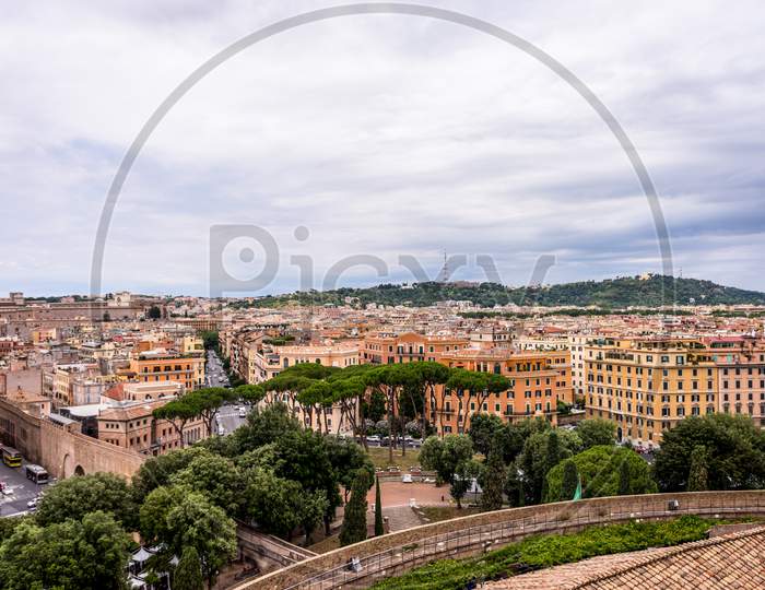 Rome, Italy - 23 June 2018: Cityscape Of Rome Viewed From Castel Sant Angelo, Mausoleum Of Hadrian
